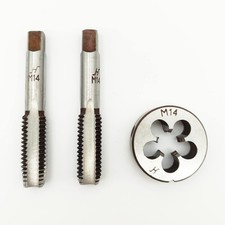 M14x2.0 Metric Hand Thread Tap and Die, 1 Tapper Tap, 1 Plug Tap, 1 Round Die...