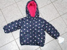 NWT Carter s Girls Hooded Puffer Jacket Navy Blue with Rainbow Hearts Size 3T