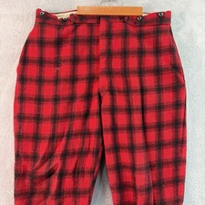 Vtg Woolrich Hunting Pants Men  s Buffalo Plaid Wool Red Sz 36-37x29-30