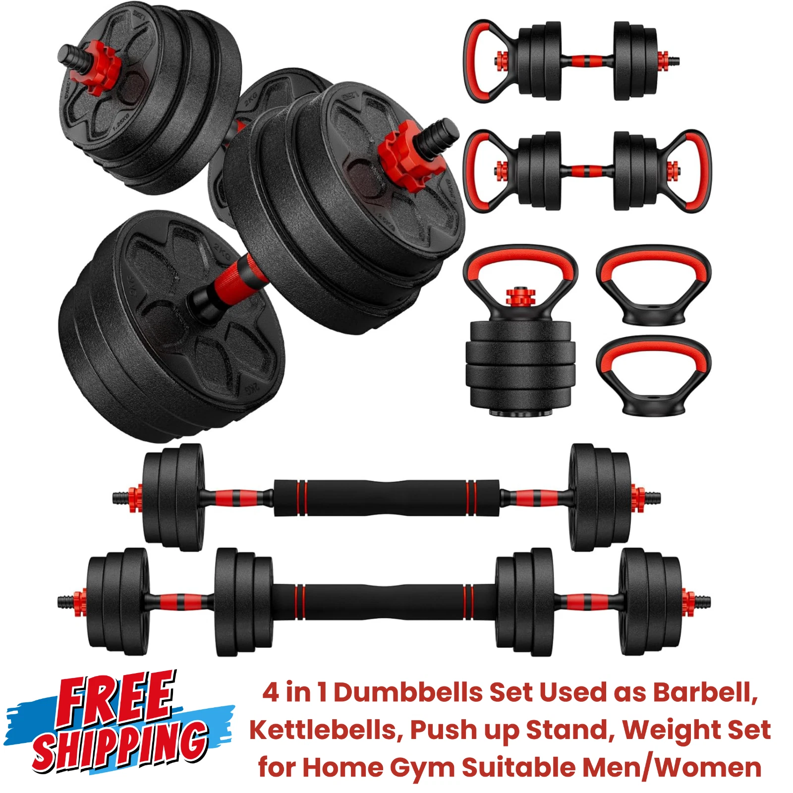Adjustable Dumbbell Set 45 lbs for a Home Gym -Suitable Men/Women-Free Shipping