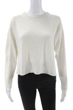 Aqua Unisex 100 Cashmere Beige Crew Neck Pullover Sweater Long Sleeve Size XS