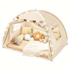 Bed Tent Twin for Kids, Toddler Bed Tent Indoor, Bed Canopy for Girl with Fla...