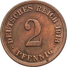 Deutsches Reich, 2 Pfennig, 1913 F