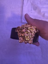 Versace Medusa Leather Belt  Metal Buckle Size 85/34