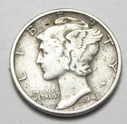 1943-P MERCURY DIME,BETTER GRADE,VISABLE BANDS,NICE COIN!!!!(A1)