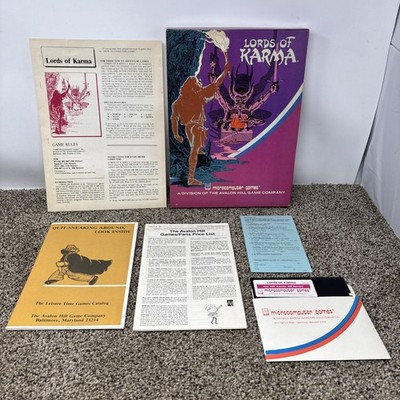 Lords of Karma Avalon Hill Microcomputer Games 1980 Atari 800 Floppy Disk Tested