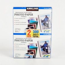 Kirkland Signature Professional Glossy Inkjet Photo Paper 4"x6" 300 Sheets New