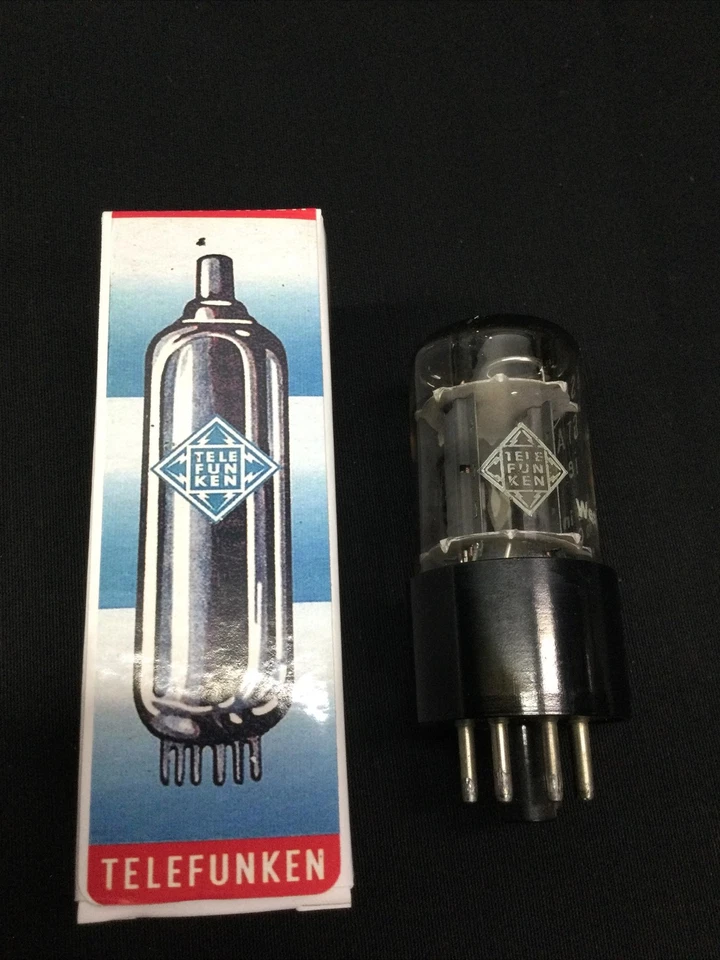 TUBO DE VACÍO DE AUDIO TELEFUNKEN 6SN7GTA Vintage Hecho en W Alemania PROBADO C.9054 Foto 2 de 3