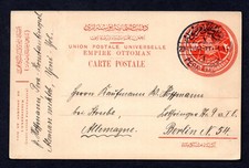 TURKEY 1914 GERMANY PERA BEYOGLU ON 20 PARAS OTTOMAN POSTAL CARD TO BERLIN