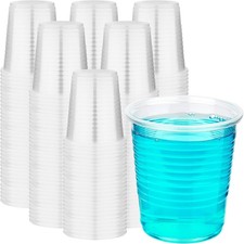 100 Pack 3 oz Plastic Cups, Clear Disposable Plastic Cups Bulk, Cold Drinking