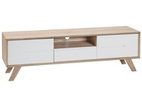 Tv-MöBel Weiß/Heller Holzfarbton 2 FäChern Forester