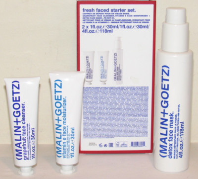 Malin + & Goetz Set Detox Face Mask Vitamin E Moisturizer Grapefruit Cleanser
