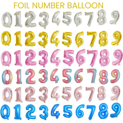 Zahlenballons Helium Riesen Folie groß Helium Luft 32'' Geburtstag Alter Party 0 bis 9