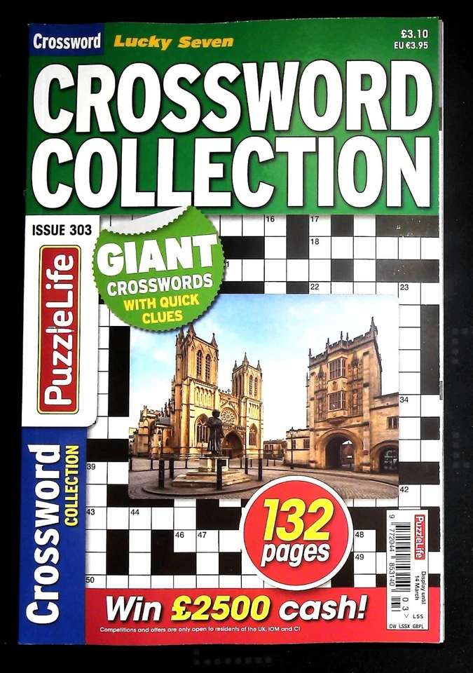 Lucky Seven Crossword Collection Puzzle Book Mag Issue 303, Giant Crosswords