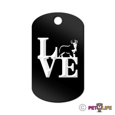 Love Bernese Mountain Dog Engraved Keychain GI Tag dog park berner