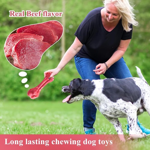 Indestructible Dog Bones Toys for Aggressive Chewers Medium Breed, Nylon Dog Toy - Picture 4 of 9