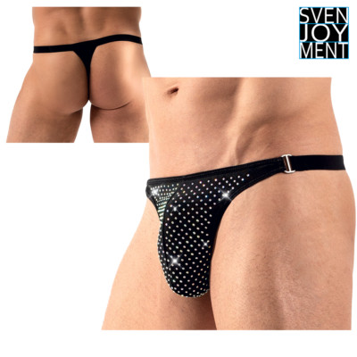 Svenjoyment Thong Erotic Panties Briefs Men Stretch Glitter White