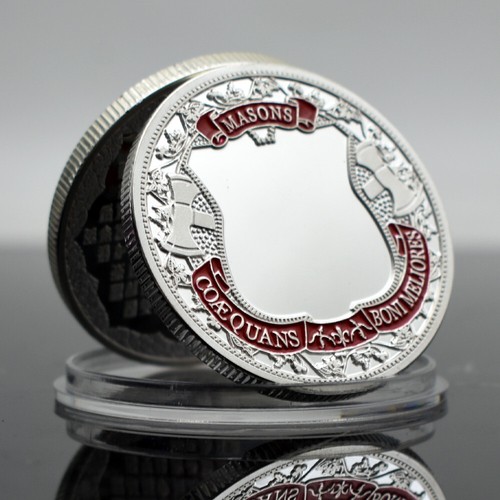 Freimaurer versilberte Metallmünze Freimaurerei Herausforderung Medaille Kunstdekoration - Bild 5 von 12