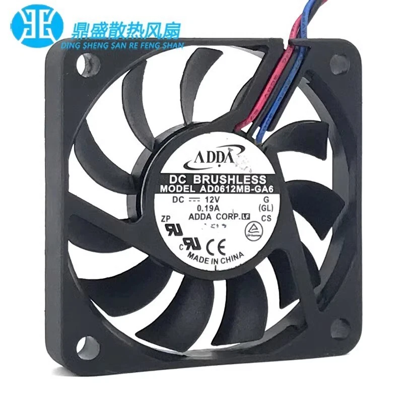 ADDA AD0612MB-GA6 6010 DC12V 0.19A 6CM 3-Wire Dual Ball Cooling Fan - Image 2 of 4