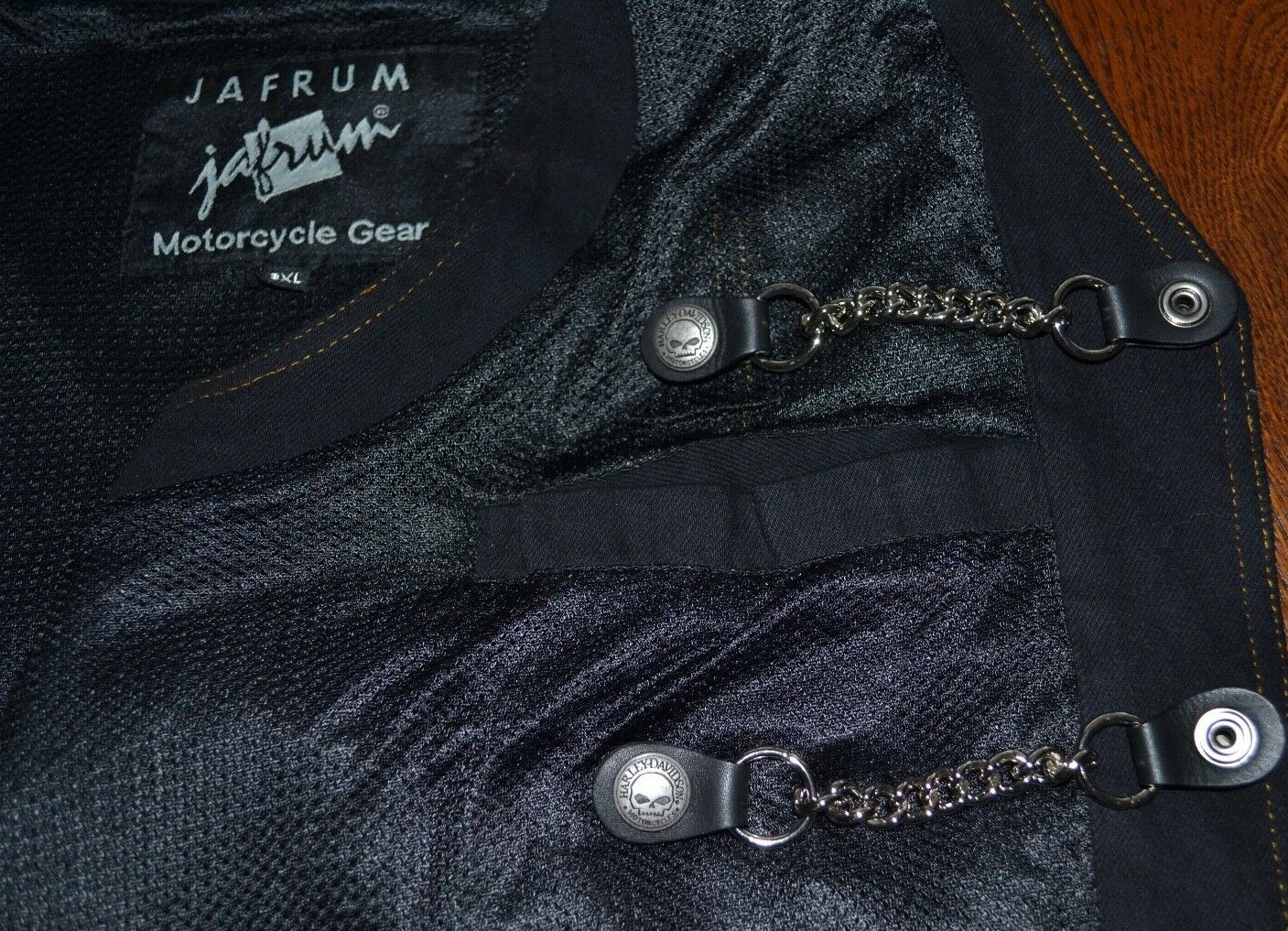 Jafrum Motorcycle Gear Denim Men's Vest 3XL with Harley Davison Vest Extenders eBay