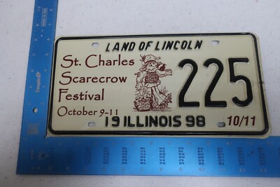 Illinois License Plate 1998 IL Graphic Special Event St Charles Scarecrow 225
