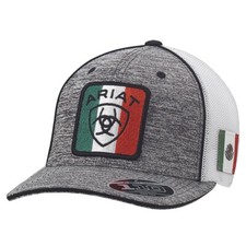 Ariat Baseball Cap Mens Mexican Flag Flex Fit 110 Logo Grey A300015106