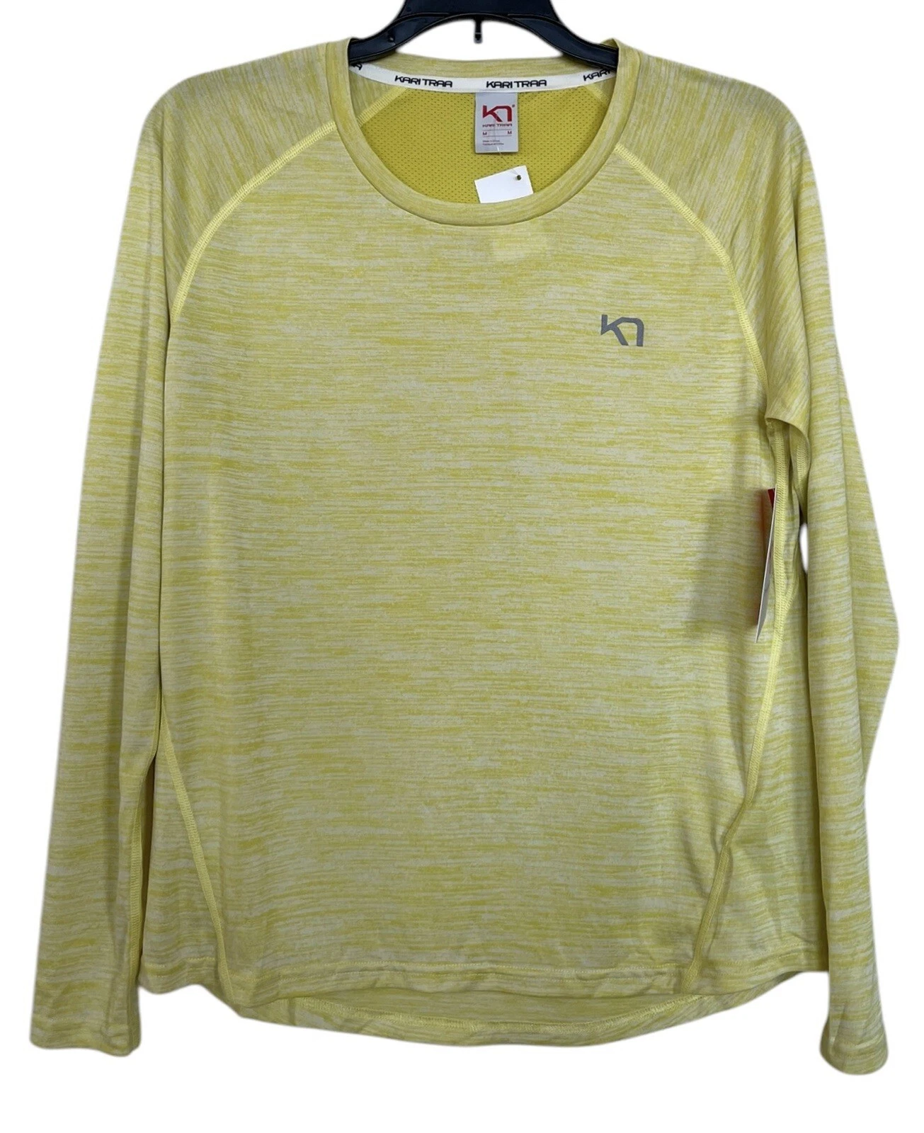 Kari Traa Base Layer Top Shirt Womens Size Medium M Yellow Long Sleeve Ladies