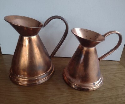 VINTAGE LOMBARD KUPFER TÖPFE KRÜGE Balkenbehang Made In England Metallwaren 
