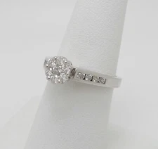 3/4CT Natural Round Diamond Anniversary Engagement Wedding Ring 10K White Gold