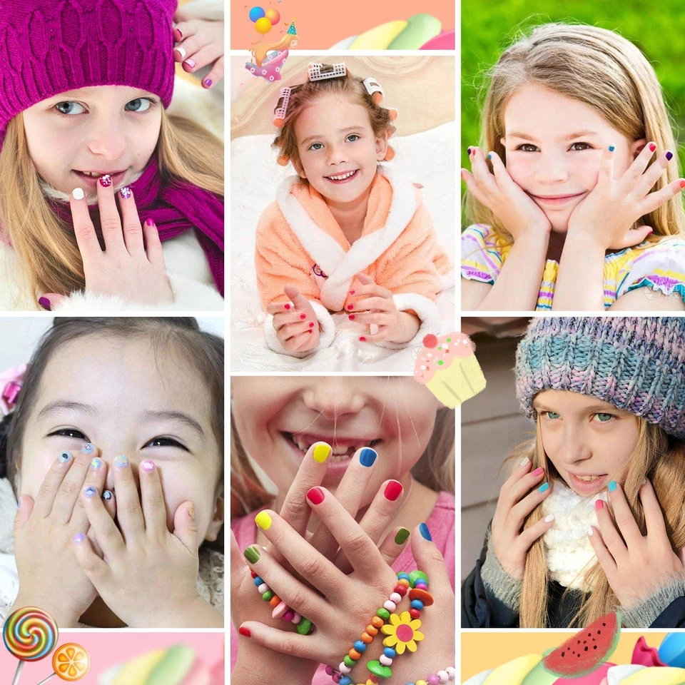 Nagellack Kinder Set - 12 Farben Ungiftig Kindernagellack Peel Off mit Blume ... - Bild 3 von 4