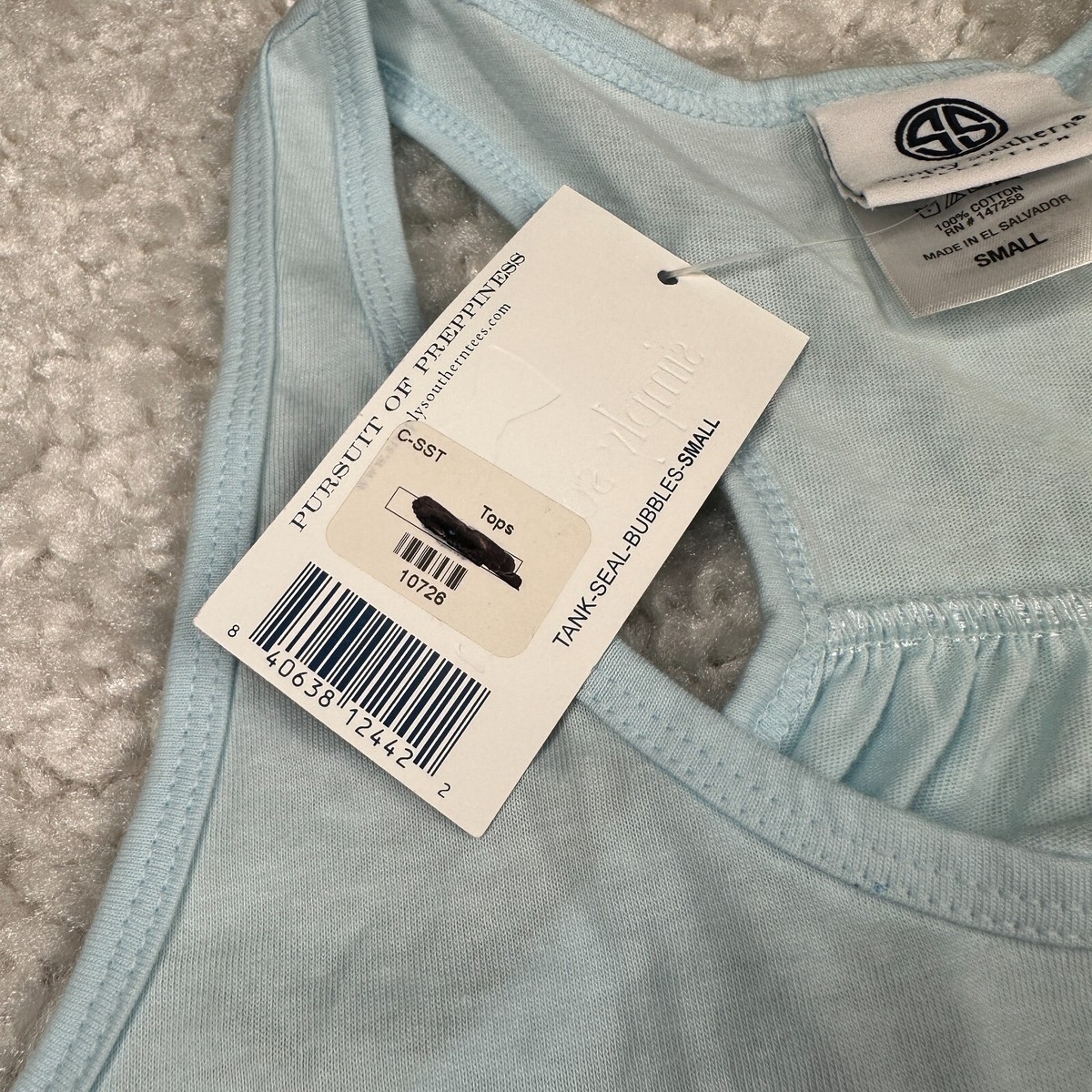 ハンドメイド Simply Southern Tank Top Women Small Blue Sleeveless T-Shirt Ore