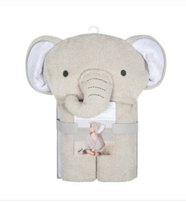 Elephant Hooded Bath Wrap NWT Gerber Just Born Baby Boy or Girl 100% Cotton  - Main Image