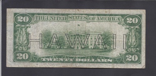 1934 $20 @ EMMERGENCY ISSUE @ HAWAII @ WWII @ - Picture 2 of 2