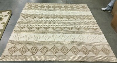 BEIGE / IVORY 6' X 6' Square Back Stain Rug,Reduced Price 1172632311 NAT102B-6SQ