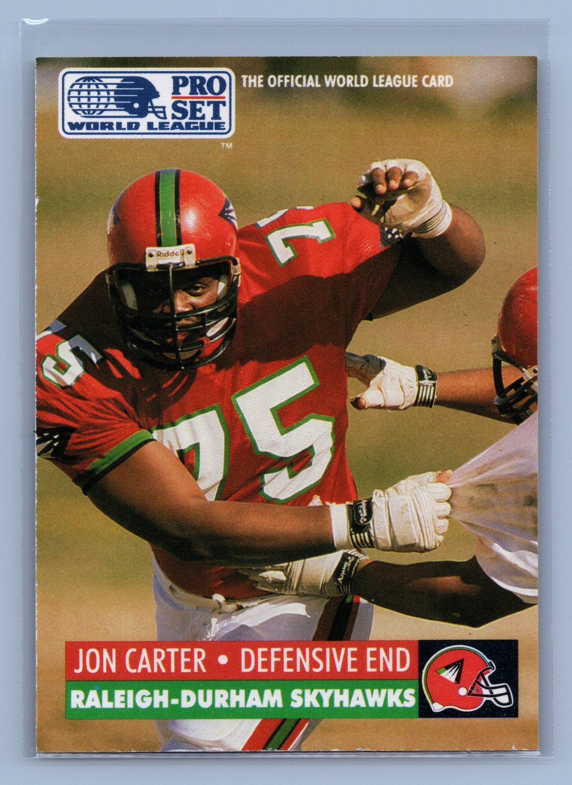 1991 Pro Set #25 Jon Carter World League Collectibles (WLAF Inserts)