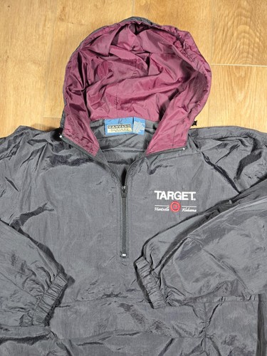 Vintage Target Employee Black Windbreaker Jacket Men's Large Single Stitch - Picture 2 of 5