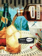ADVERTISING 125 1957 HENCO HENNESSY cognac