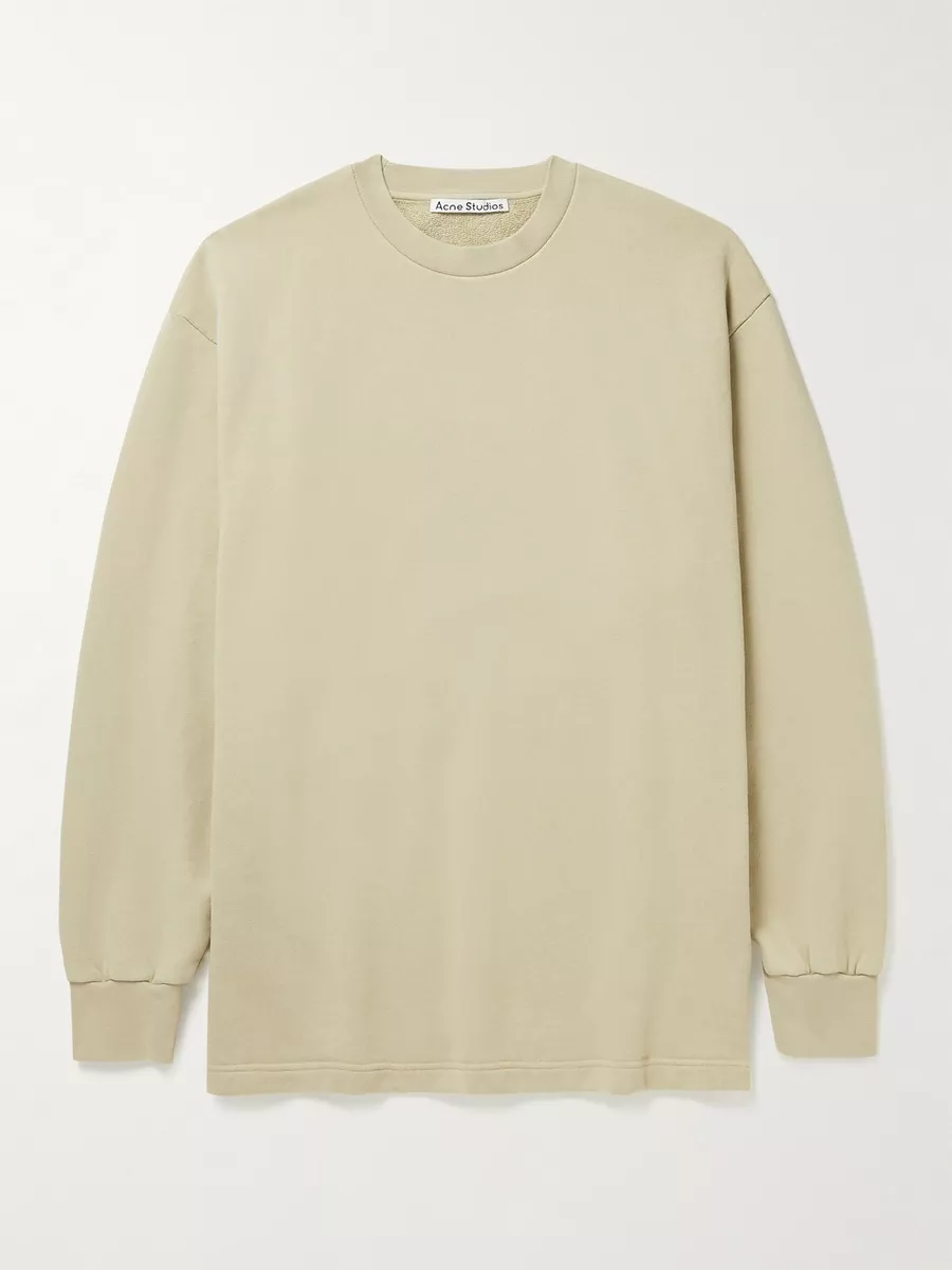 Acne Studios Fin Circus Logo Organic Cotton-Jersey Sweatshirt Beige Small