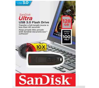 SanDisk Ultra  USB 3.0 Flash Drive 128GB - 287652