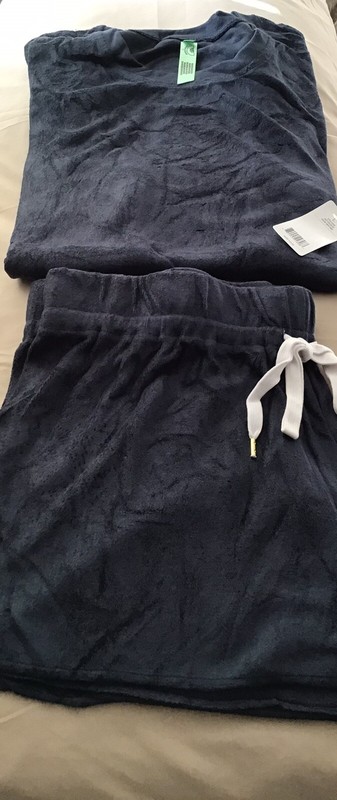 Women’s Navy 2Pc Loungewear Shortset, Sz. L