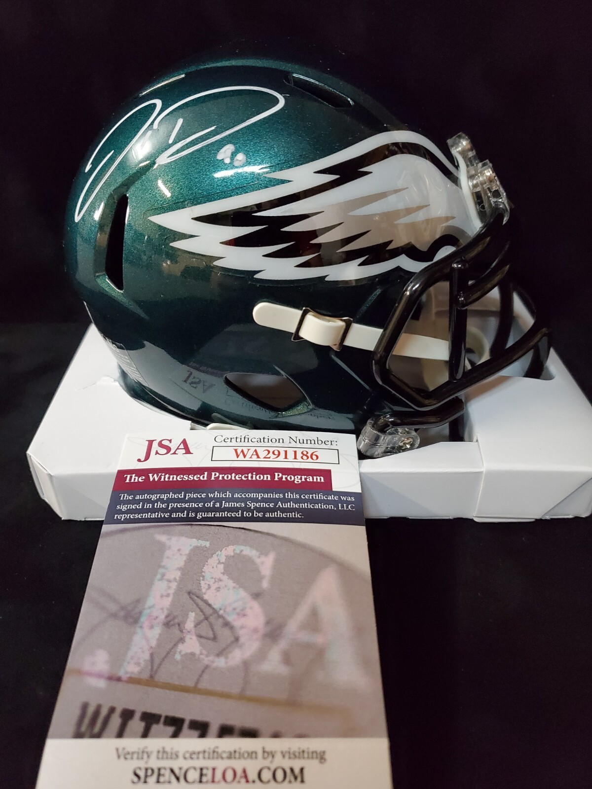 Jordan Davis Autographed Signed Philadelphia Eagles SPEED MINI HELMET JSA COA 