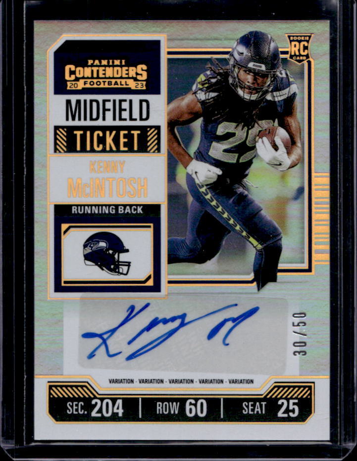 2023 Contenders Kenny McIntosh Variation Rookie Midfield Ticket Auto RC #30/50