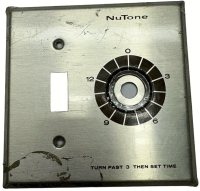 NuTone VS-68 Time Switch 2-Gang Wall Plate 12-min. Timer, One On/Off Control