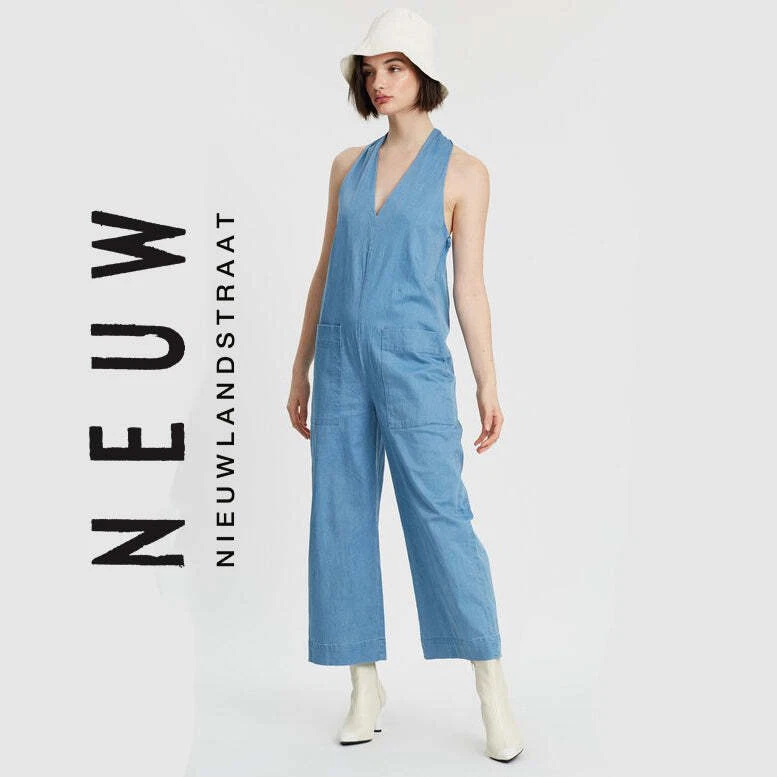 NWT Neuw Joey Jumpsuit 70 s Inspired Wide leg Jumpsuit Size 12 L