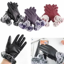Gloves Women's Leather Winter Warm Driving Soft Lining Thermal Mittens Windproof