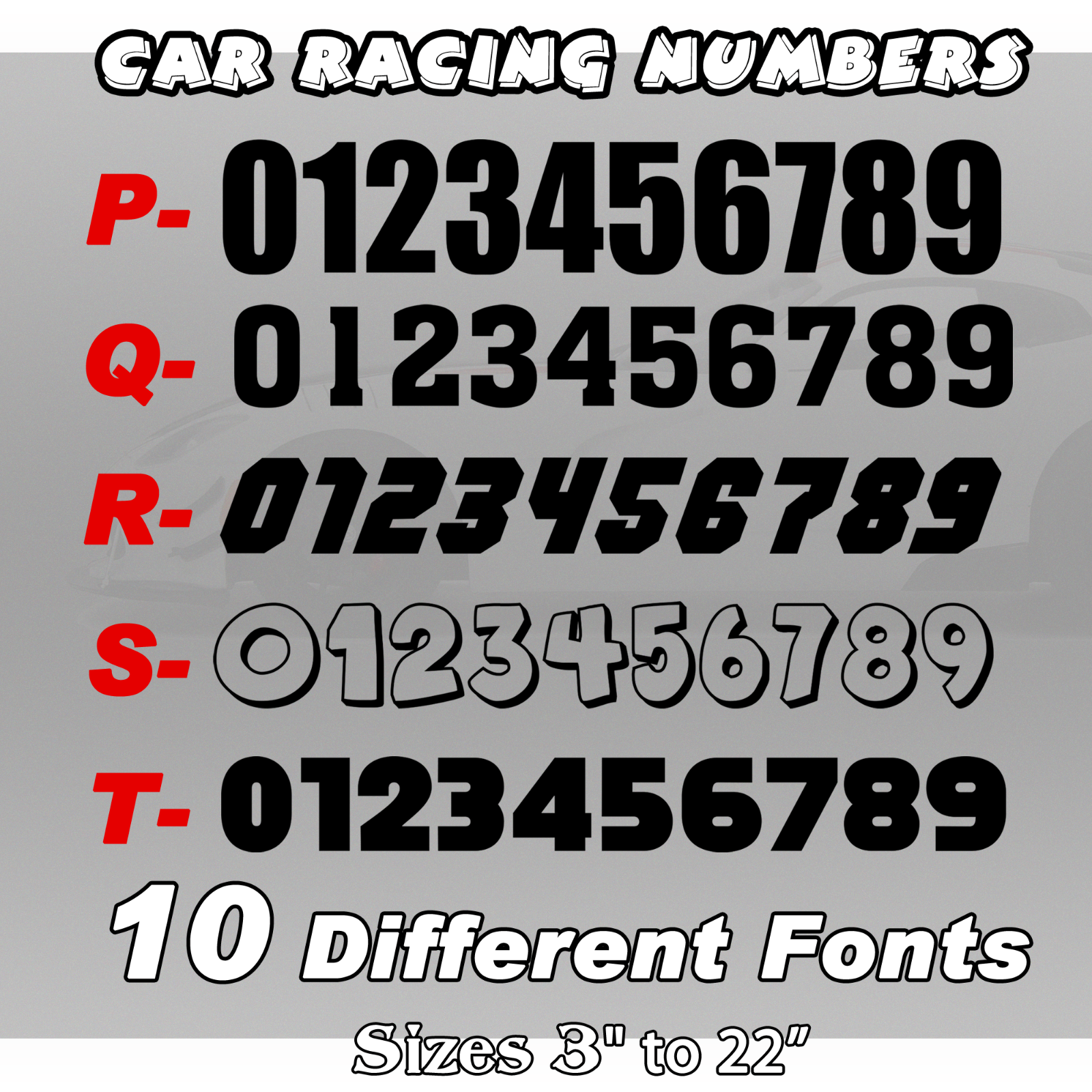 Other Car Numbers 2 pack Racing Car numbers die-cut circle door custom number rally sport ...