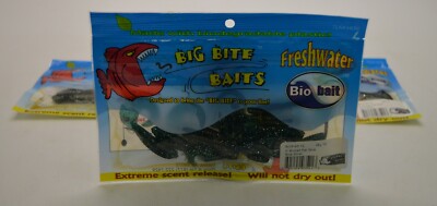 Big Bite Baits 3'' Curly Tail Blue Silver Fat Grubs Fresh Fishing Lot of 3(30)