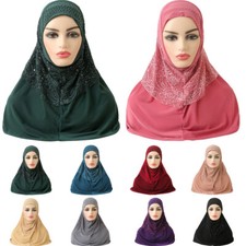 One Piece Hijab Islamic Scarf Pull On Amira Instant Women Muslim Head Wrap Shawl