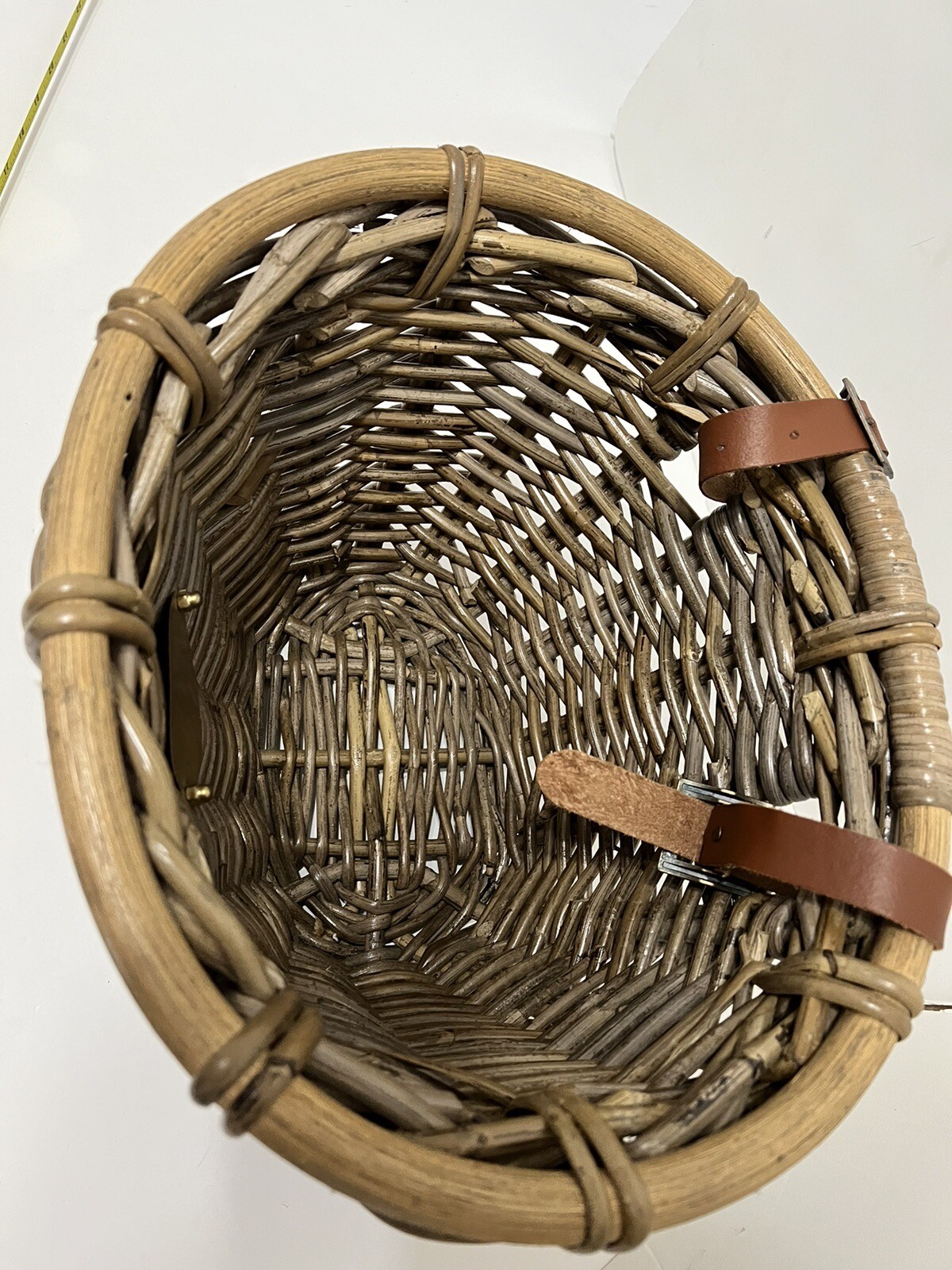 Nantucket Baskets Tuckernut Oval Front Bike Basket Willow Gray