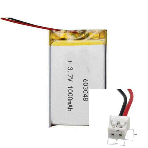 3.7V 1000mAh 603048 Li-Ion Polymer Battery with JST 2Pin for MP3 DVD Tablet